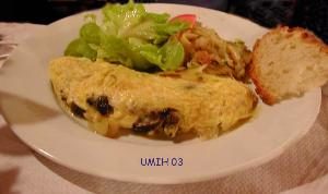 Omelette aux champignons des bois